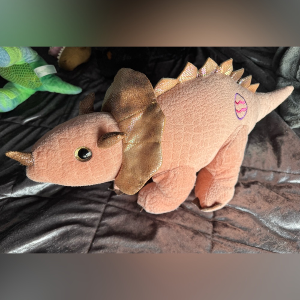 Homerbest Plush Pink Triceratops Dinosaur Toy